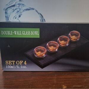 Double-Wall Glass Bowl Set - 4 Pieces